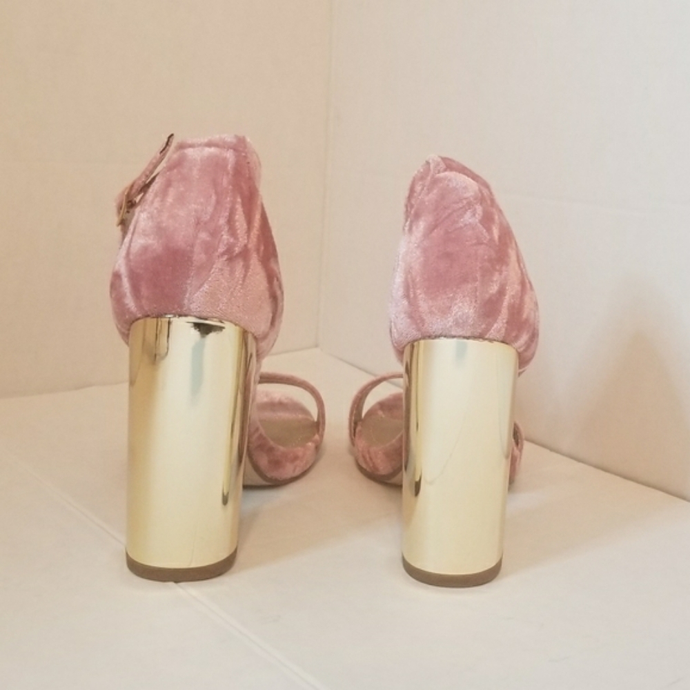 2 FOR 40 Faux Velvet Chunky Heel - Picture 6 of 7